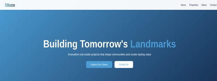 Tillcorp website preview